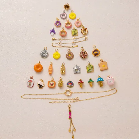 Stainless Steel Enamel Dessert Food Pendants Donut Bread Mushroom Charms For DIY Necklace Bracelet Jewelry Making Accessories