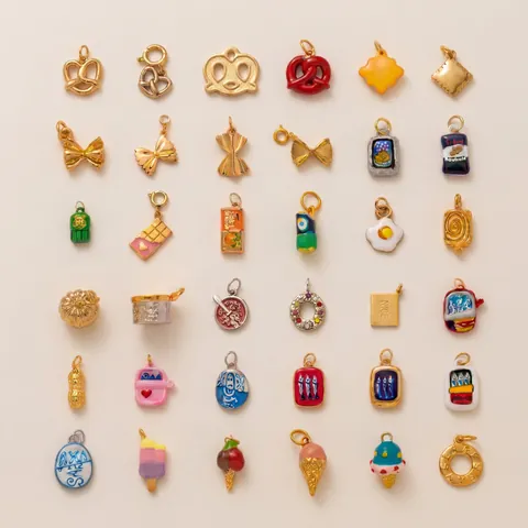 Stainless Steel Food Shaped Pendants 18K Gold Plated Enamel DIY Jewelry Making Charms Mushroom Biscuit Bread Fried Egg Ice Cream For Necklace Bracelet