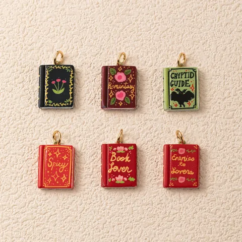 Vintage Copper Enamel Magic Book Pendant Book Lover Romantasy Enemies To Lovers Pendant Necklace Jewelry Gift For Women
