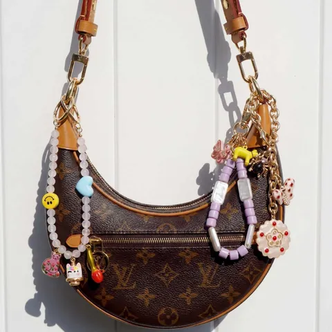 Handgemaakte Kralen Sleutelhanger Tas Bedeltje Koperlegering Strass Hart Bloem Hanger Metalen Hangketting Tas Accessoires Sieraden