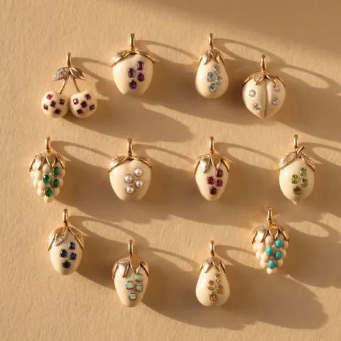 316 Roestvrij Stalen Fruit Hanger Ketting Voor Vrouwen Geboortesteen Gepersonaliseerd Strass Kers Aardbei Appel Sieraden Cadeau