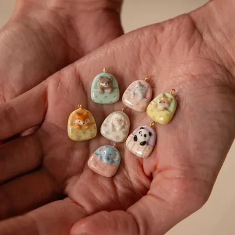 Süße Heilserie Tier Anhänger Emaille Bär Katze Hund Anhänger Geschenk Schmuck Zubehör