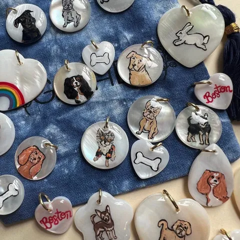 Schattige Dier Hond Konijn Bot Hanger Halsketting Voor Vrouwen Roestvrijstalen Ketting Kunstparelmoer Schelp Sieraden