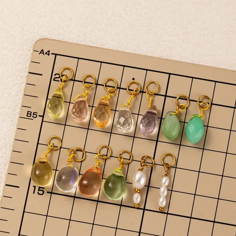 Ανοξείδωτο Ατσάλι 18K Επιχρυσωμένο DIY Κοσμήματα Charms Τεχνητό Μαργαριτάρι Στρας Μενταγιόν Κολιέ Αλυσίδα Figaro Αξεσουάρ για Γυναίκες