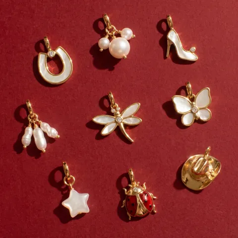 Nordic Copper Artificial Pearl Dragonfly Cowboy Hat High Heel Star Butterfly Pendant Only Without Chain DIY Necklace Findings