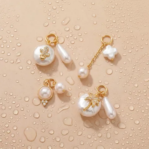 Elegante Collana Con Ciondolo in Rame e Perla Artificiale Lusso Leggero Strass Gioiello Per Donna Appuntamento Festa Quotidiano
