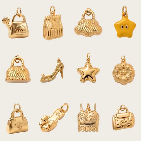 Stainless Steel DIY Fruit Food Pendant Necklace Vacuum 18K Gold Plated Star Cloud Charms Accessories For Women Men Jewelry