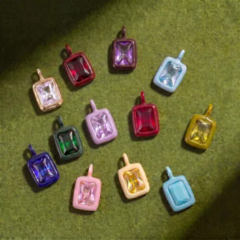 Roestvrij Stalen Geboortesteen Hanger Ketting 18K Vergulde Paperclip Ketting Voor Vrouwen DIY Sieraden Maken Accessoires