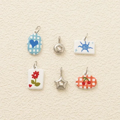 Ins Stil Edelstahl Anhänger Halskette Frisch Süß Frucht Blume Schleife DIY Schmuck Zubehör Für Damen Geschenk