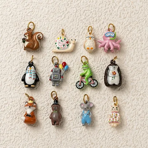 Stainless Steel Animal Pendant For Jewelry Making DIY Colorful Enamel Owl Cat Bear Charm Vacuum 18K Gold Plated Accessories