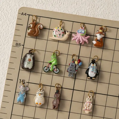 Stainless Steel Animal Pendant For Jewelry Making DIY Colorful Enamel Owl Cat Bear Charm Vacuum 18K Gold Plated Accessories