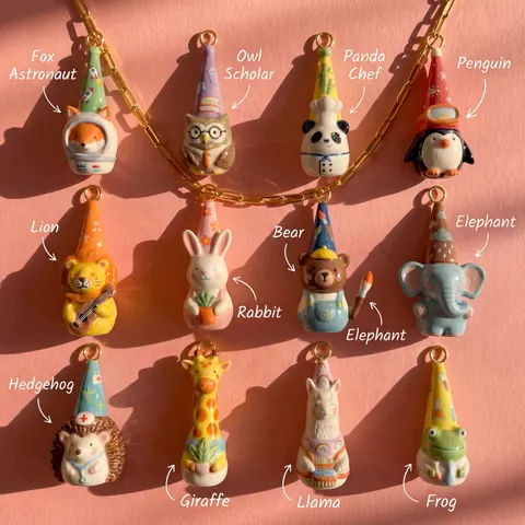 Cute Cartoon Animal Penguin Fox Owl Pendant DIY Enameled 18K Gold Plated Copper Accessories For Women Kids Jewelry Making