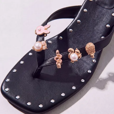 Waldtier Schuh-Charms Kupfer Emaille Künstliche Perle Fuchs Hase Eichhörnchen Igel Reh Dekoration Für Clogs Sandalen