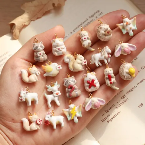 Colgantes de Animales de Dibujos Animados 3D de Acero Inoxidable Dijes de Esmalte para DIY Collar Pulsera Hacer Mujer Niños Accesorios Joyería