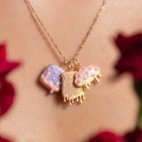 Collana con Pendente Animali in Acciaio Inossidabile per Donna Cartone Animato Smalto Perle Artificiali Gioielli Regalo