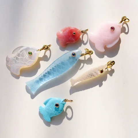Fresh Resin Koi Fish Tail Pendant Artistic Vintage Fish Shaped Charm Electroplated Jewelry Accessories For Necklace DIY Crafting