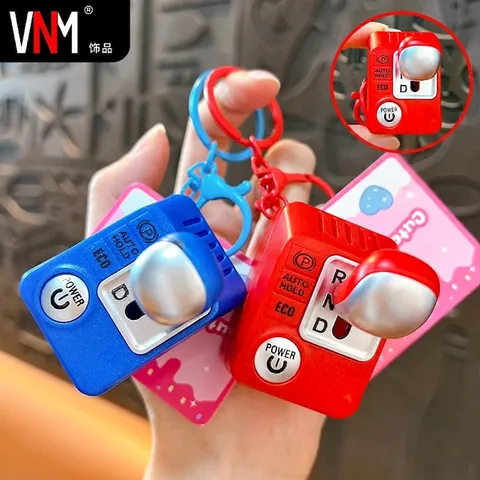 Porte-clés de Levier de Vitesse de Voiture de Simulation Effet Sonore Jouet Anti-stress Ornement de Sac Accessoire de Voiture Cadeau