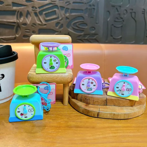 Creative Luminous Sound Electronic Scale Keychain Fun Stress Relief Toy Cute Cartoon Animal Bag Pendant Gift For Students