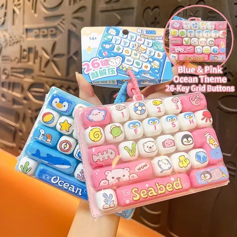 Juguete Fidget De Teclado Mecánico Tema Océano Lindo Llavero De Animales Marinos Colgante De Descompresión Para Mochila Niños Estudiantes