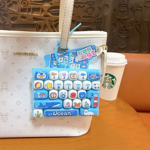 Juguete Fidget De Teclado Mecánico Tema Océano Lindo Llavero De Animales Marinos Colgante De Descompresión Para Mochila Niños Estudiantes