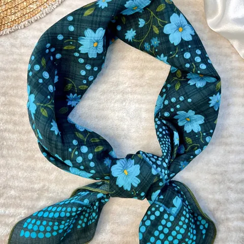 Damen Casual Baumwolle Blumenmuster Vierecktuch Pastoral Koreanischer Stil Bedruckt Paisley Bandana Halstuch Kopftuch Für Reisen