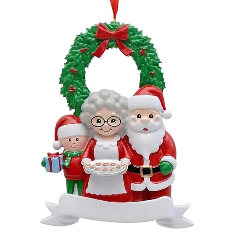 Adorno Colgante Familia de Navidad Personalizado Decoración Plana de Acrílico para Árbol de Navidad Coche Hogar