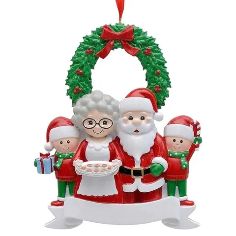 Adorno Colgante Familia de Navidad Personalizado Decoración Plana de Acrílico para Árbol de Navidad Coche Hogar