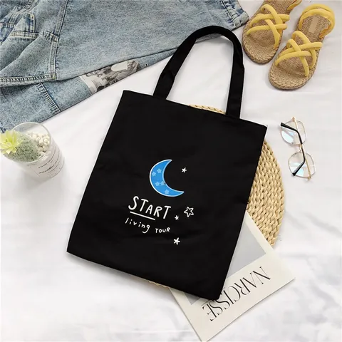 Women's Casual Polyester Printed Tote Bag Minimalist Shoulder Bag Student School Bag Eco-Friendly Shopping Bag Daily Grocery Bag
