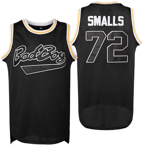 Heren Retro Hip Hop Basketbalshirt Smalls 72 Bad Boy Geborduurd Mesh Tank Top Sportkleding Mouwloos Shirt