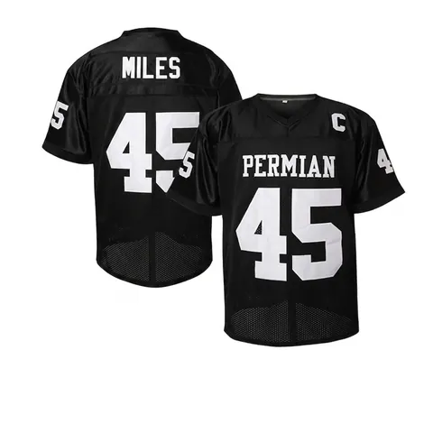 Herren American Football Trikot Permian 45 Miles Mesh Atmungsaktiv Bestickt Hip Hop Sportbekleidung Top