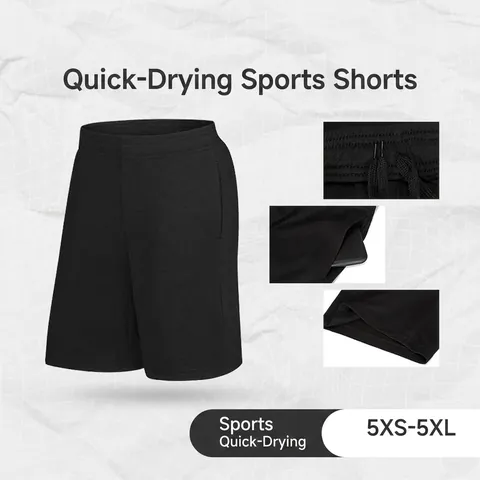 Men's Quick Dry Sports Shorts Breathable Running Training Shorts Solid Color Elastic Waist Bottoms For Summer Activity