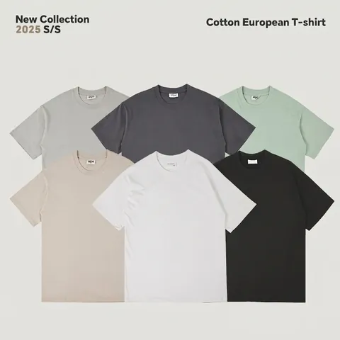 Schweres Gekämmte Baumwolle T-Shirt Oversized Drop Shoulder Einfarbig Rundhalsausschnitt Kurzarm Streetwear Top für Herren