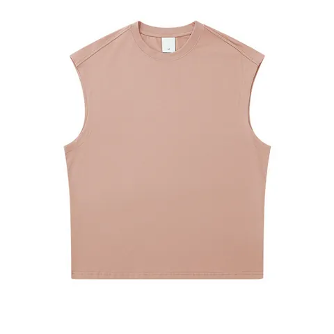 Débardeur Oversize Unisexe Hommes Femmes Coton Lourd T-Shirt Sans Manches Streetwear Casual Top Été Mode