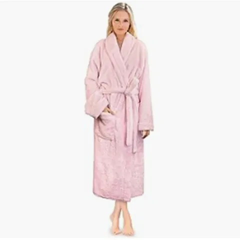 Damen Casual Flanell Bademantel Langarm Revers Schlafanzug Einfarbig Weich Warm Bademantel Für Paare Home Hotel Spa Robe