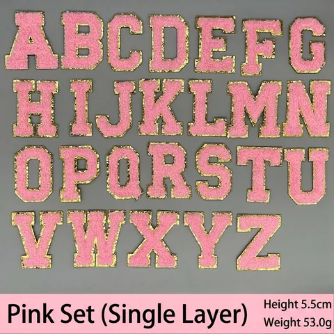 Chenille Glitzer Buchstaben Aufnäher A-Z Bestickt Zum Aufbügeln Für Kleidung Rucksack Hut DIY Dekorative Accessoires Kollektion