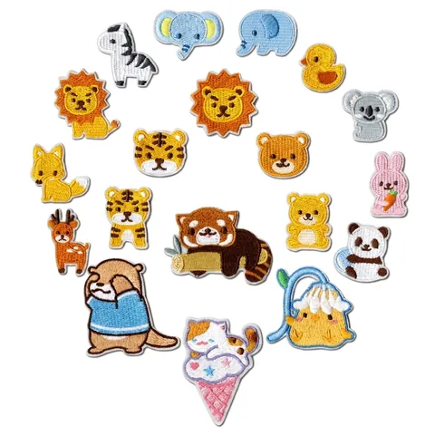 Cartoon Tier Blume Bestickt Flicken Selbstklebend Reparaturflicken Für Kleidung Taschen Hüte DIY Handwerk Dekoration Stickerei Applikation