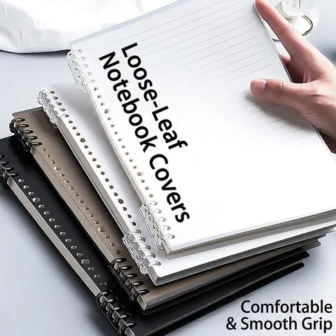 Translucent Frosted Loose Leaf Notebook Cover With Binder Rings DIY Detachable PP Binder Folder Protector For School Office