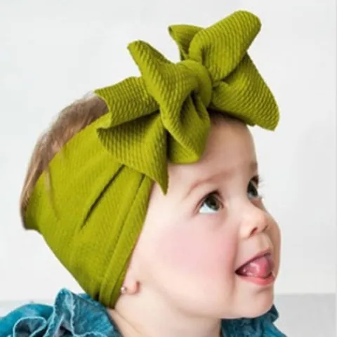 Infant Baby Large Bowknot Headband Soft Elastic Popcorn Texture Turban Hair Band Photography Props Kids Hair Accessories