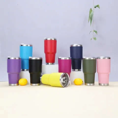 Large Capacity Stainless Steel Vacuum Insulated Tumbler Double Wall Powder Coated Car Coffee Mug Cold And Hot Retention Travel Cup