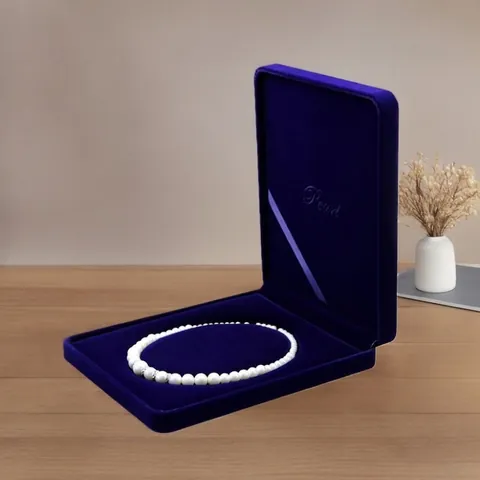 Caja De Regalo Para Joyas Collar Terciopelo Corazón Redondo Ovalado Perla Artificial Estuche Almacenamiento Soporte Elegante Lujo