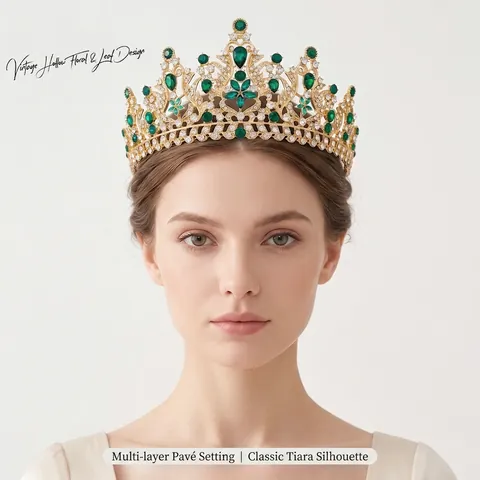 Corona Di Tiara Nuziale Lega Strass Motivo Floreale Foglia Matrimonio Concorso Ballo Festa Copricapo Lusso Per Donne