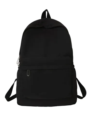 Women Casual Solid Color Nylon Backpack Minimalist Large Capacity School Bag For Travel Daily Lightweight Simple Student Bookbag