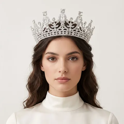 Barock Vintage Luxus Legierung Strass Krone Tiara Für Hochzeit Geburtstag Party Elegant Braut Gold Silber Kopfschmuck