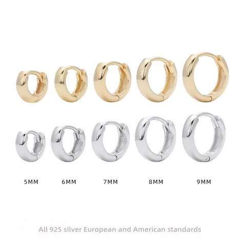 Minimalist 925 Sterling Silver Hoop Earrings French Style Lightweight Simple Geometric Fashion Jewelry For Women