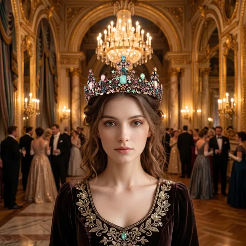 Vintage Baroque King Crown For Women Alloy Rhinestone Colorful Gemstone Tiara For Halloween Masquerade Party Headpiece