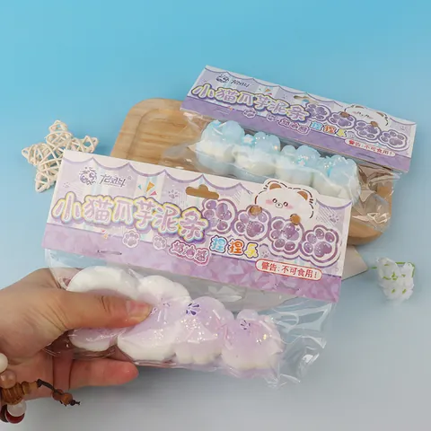 Jouet à Presser Mignon en Forme de Patte de Chat Taro Strip Anti-Stress Soft TPR Balle de Décompression Pour Enfants Adultes