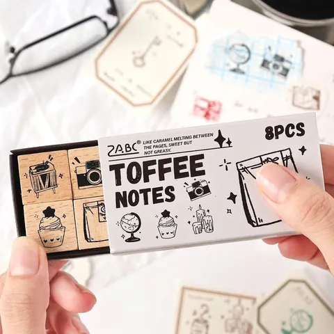 Cute Cartoon Wooden Rubber Stamps For Scrapbooking Decoration Diary DIY Journaling Office Supplies Hand Account Tools Assorted