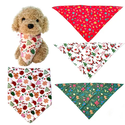 Bandana Natalizia per Animali in Poliestere Regolabile per Cani e Gatti Bavaglino Decorazione per Feste Natalizie