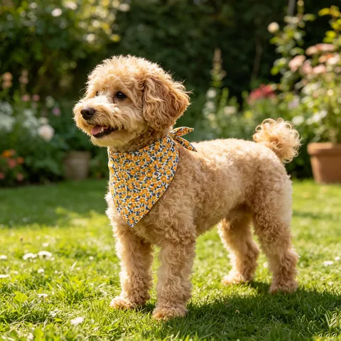 Bandana Triangolare per Animali in Cotone con Stampa a Margherite Romantica Francese Sciarpa Floreale per Cani Bavaglino per Cani e Gatti di Taglia Piccola Media Grande