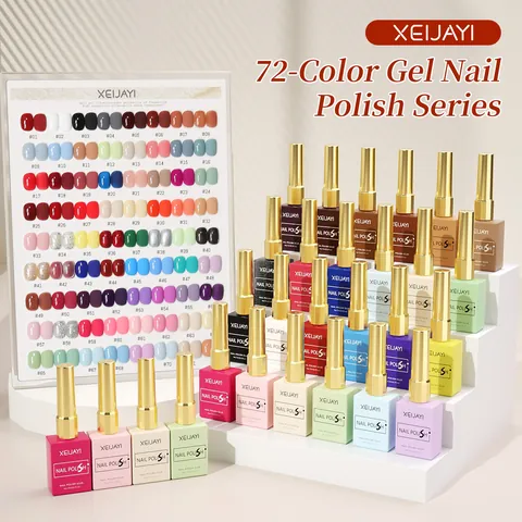 XEIJAYI Série de Vernis à Ongles Gel Professionnels Couleurs Macaron Rouge Cerise Vert Olive UV LED Soak Off Qualité Salon